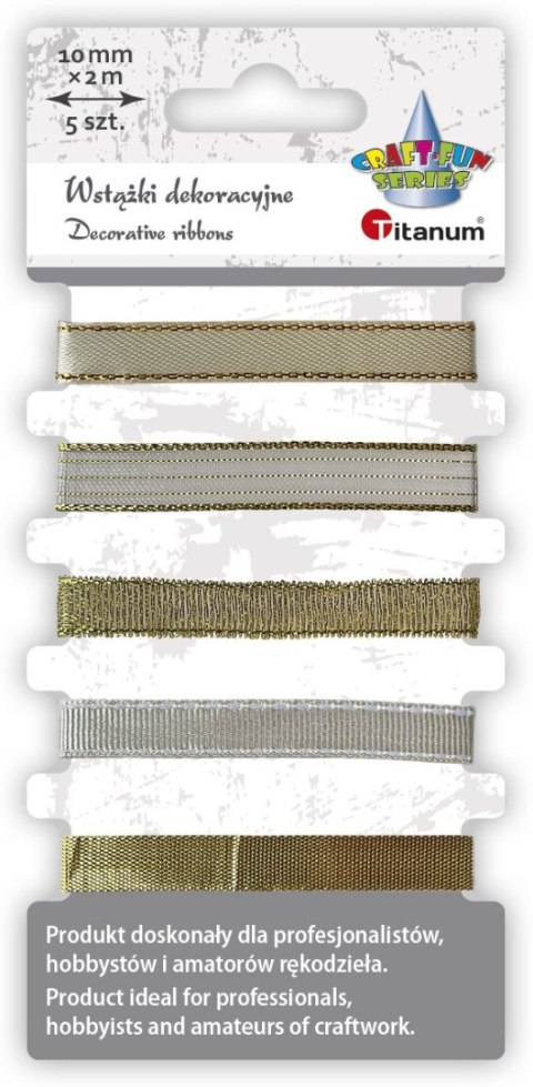 Wstążka Craft-Fun Series 5 wzorów 10x2 [mm x m] złota Titanum (709062（złota))