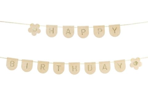 Baner filcowy Happy Birthday Girl, różowy, 3m Partydeco (GRLF3)