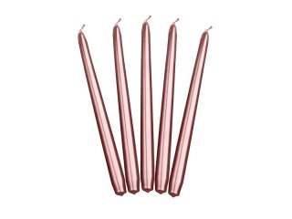 Świeca Stożkowa metalizowany 1op/10szt różowa [mm:] 240 Partydeco (SKMET-019R)
