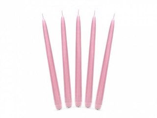 Świeca stożkowa matowa, j. różowy, 24cm (1 op. / 10 szt.) jasny zielony [mm:] 240 Partydeco (SKMAT-081)