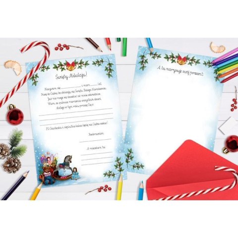 Kartka składana LIST DO MIKOŁAJA MIKOŁAJ U DRZWI A4 Henry (5905701485680)