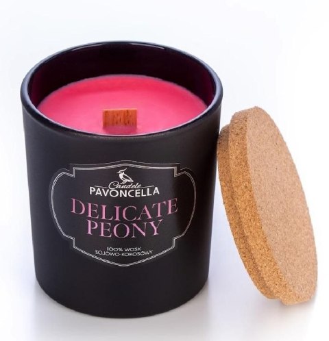 Świeczka ozdobna Pavoncella Classico Delicate Peony czarna 135g (5905711530073)