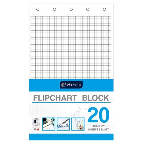 Blok do tablic flipchart A1 20k. 80g krata [mm:] 1000x640 Interdruk (FLI20#)