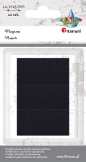 Magnes Craft-Fun Series prostokąty samoprzylepne czarne [mm:] 12,7x25 Titanum 12 sztuk