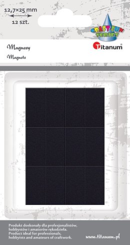 Magnes Titanum Craft-Fun Series prostokąty samoprzylepne - czarne 12,7mm x 25mm