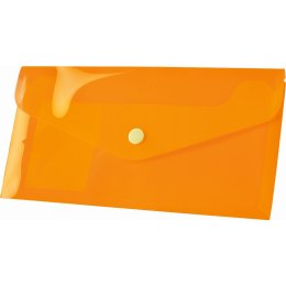 Teczka plastikowa na zatrzask Tetis koperta pp DL kolor: pomarańczowy 140 mic. 110mm x 220mm (BT612-P)