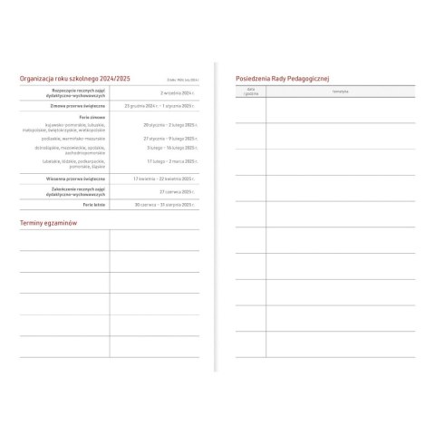 Kalendarz nauczyciela książkowy (terminarz) A5TN060B- 2024/2025 A5 PCV bezbarwny A5 Wydawnictwo Wokół Nas (EKO)
