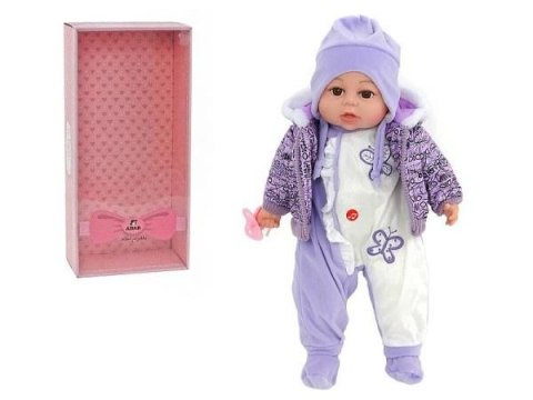 Lalka bobas z polskim dźwiękiem, śpiewa i mówi po polsku, ze smoczkiem; BOX [mm:] 450 Adar (505384)