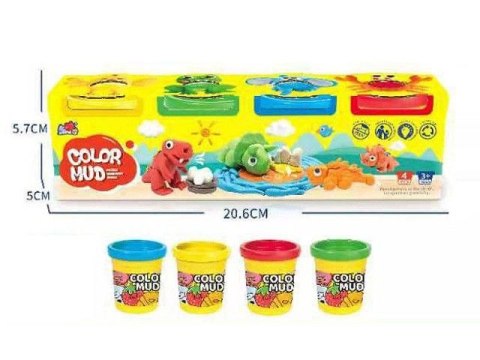 Masa plastyczna dla dzieci 4 tuby mix Bigtoys (BPLA8407)