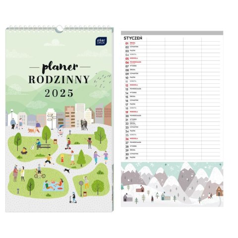 Kalendarz ścienny 5902277358356 RAZEM PLANER RODZINNY 250mm x 430mm Interdruk (25X43)