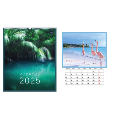 Kalendarz ścienny 5902277358394 PODRÓŻE PLANSZOWY 335mm x 400mm Interdruk (33,5X40CM)