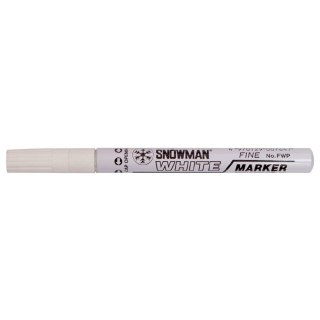 Marker olejowy średni biały wkład biały 1-1,5mm okrągła końcówka Snowman