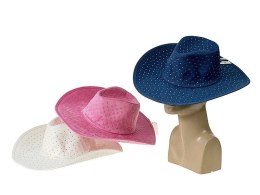 Kapelusz zamszowy, nabijany diamentami, 3 kolory Adar (610712)