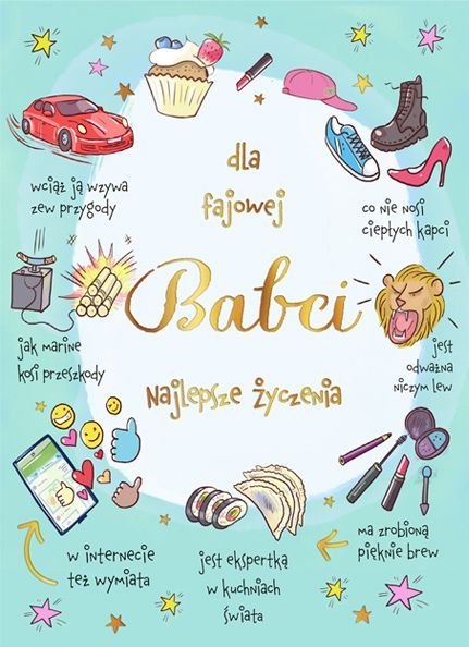 Kartka składana Karnet B6 BiDZ FAJOWA BABCIA B6 Henry (5905701487622)