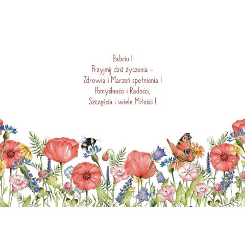 Kartka składana Karnet B6 BiDZ ŁAKA BABCIA B6 Henry (5905701487615)