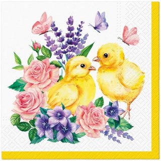 Serwetki WN Chicks and Flowers różne 100% celuloza [mm:] 330x330 Paw (TL124800)