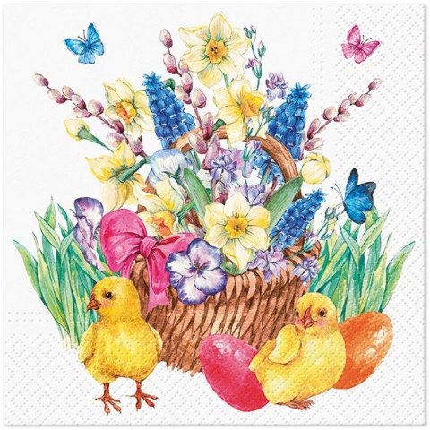 Serwetki WN Easter Bouquet mix nadruk bibuła [mm:] 330x330 Paw (TL124900)