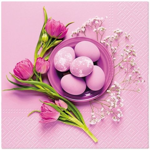 Serwetki WN Purple Easter mix nadruk bibuła [mm:] 330x330 Paw (TL123300)