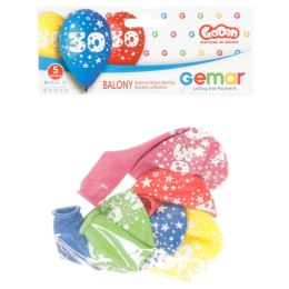 Balon gumowy Z NADRUKIEM 5 szt mix 12cal Godan (GS110/30)