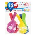 Balon gumowy Z NADRUKIEM 5 szt mix 300mm 12cal Godan (GS110/18)