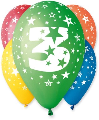 Balon gumowy Z NADRUKIEM 5 szt mix Godan (GS110/3)