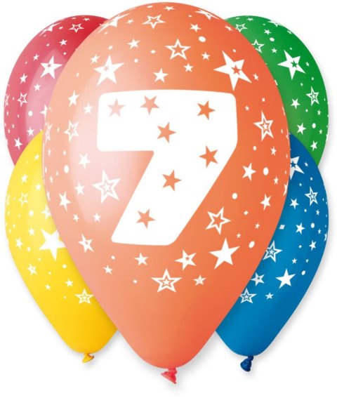 Balon gumowy Z NADRUKIEM 5 szt mix Godan (GS110/7)