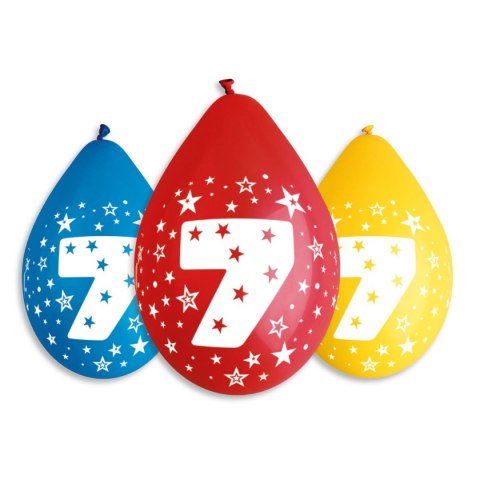 Balon gumowy Z nadrukiem pastelowy nr 7 5 szt. wiszące pastelowy Godan (GS110)