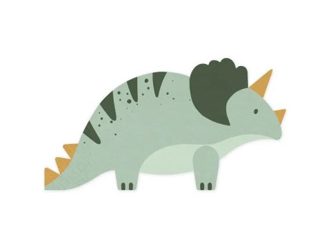 Serwetki Triceratops, 18x10 cm, mix mix nadruk papier Partydeco (SPK35)