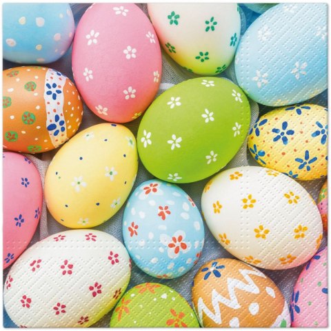 Serwetki TaT Wielkanoc Family Eggs mix 100% celuloza [mm:] 330x330 Paw (TL126400)