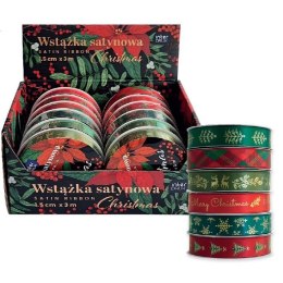 Wstążka CHRISTMAS 5902277354167x3 [mm x m] mix Interdruk (3m SATYNOWA)