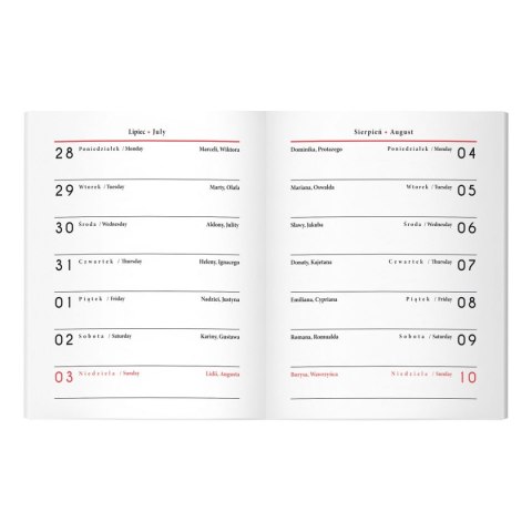 Kalendarz książkowy (terminarz) 5902277358691 8x15,5 kieszonkowy 80mm x 155mm Interdruk (64 STRONY)
