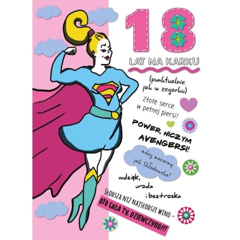 Kartka składana B6 18-stka dziewczyna B6 Henry (5907222713891)