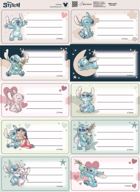 Naklejka na zeszyt Stitch Beniamin