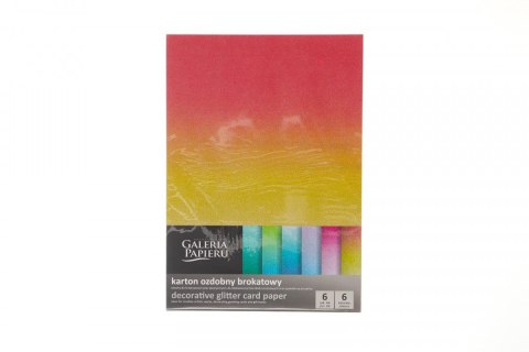 Papier ozdobny (wizytówkowy) brokatowy mix kolorów A4 mix 230g Galeria Papieru (208200)