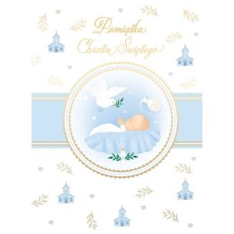 Kartka składana Karnet B6 Chrzest z kieszonka niebieski B6 Henry (5905701480586)