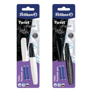 Pióro wieczne Twist P457 M Biał/czar + 2 naboje 824637 Pelikan (300009999)