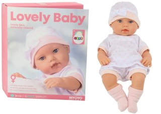 Lalka Bobas W Białej Piżamce Czapeczka Kołderka Podusia [mm:] 300 Lean (18147)