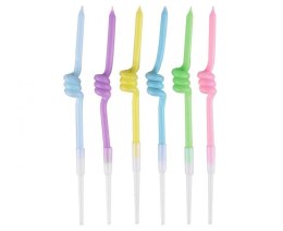 Świeczka urodzinowa Spirale, makaronikowe, 12x0.25 cm, 6 szt. Godan (BH-SSMA)