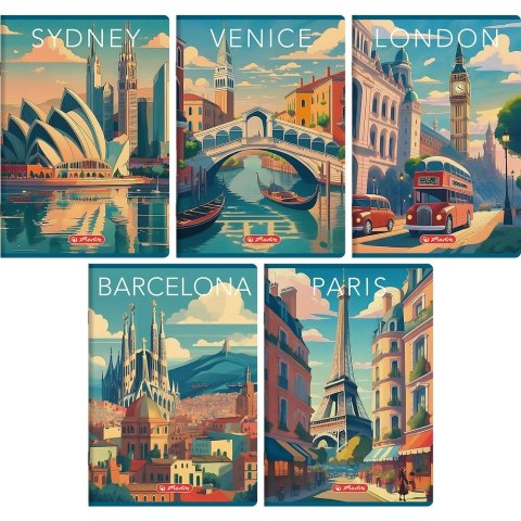 Zeszyt Retro City A5 60k. 70g linia Herlitz (400196846)