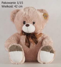 Pluszak Miś beżowy wielki z kokardą Deef (3449)