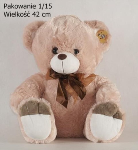 Pluszak Miś beżowy wielki z kokardą Deef (3449)