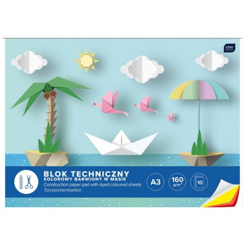 Blok techniczny A3 mix 170g 10k Interdruk (BLTA3K)