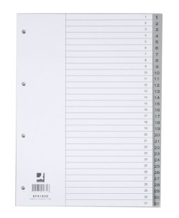 Przekładka numeryczna Q-Connect A4 szara 120g 31k 1-31 230mm x 297mm (KF01830)