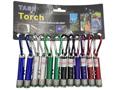 Brelok latarka z laserem 12szt. karta Cabo Toys (K624)