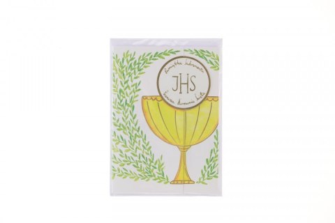 Kartka składana KARNET B6 KOMUNIA KÓŁKO KIELICH B6 Henry (5907465664943)