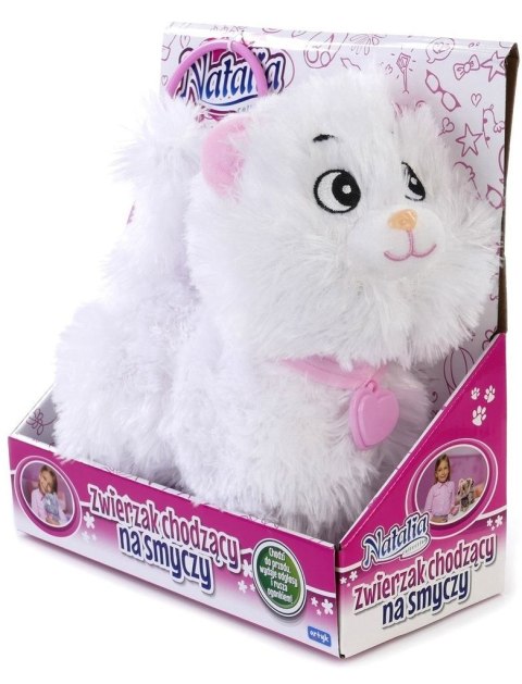 Pluszak interaktywny kotek chodzący na smyczy biały Artyk (175978)