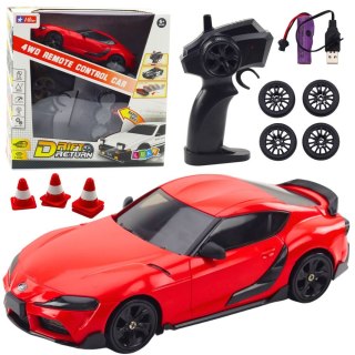 Samochód Sportowe Do Driftu Wymienne Koła Zdalnie Sterowany RC 4WD Czerwone Lean (22685)