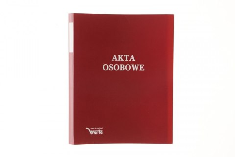 Teczka do akt osobowych zadrukowana ABCDE A4 czerwony tektura Warta (1824-339-044)