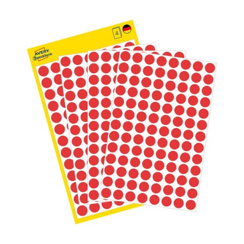 Etykieta do oznaczania kropki 8mm czerwona Zweckform (3010)