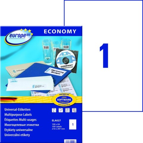 Etykieta samoprzylepna ELA 027 A4 Zweckform (210X297)